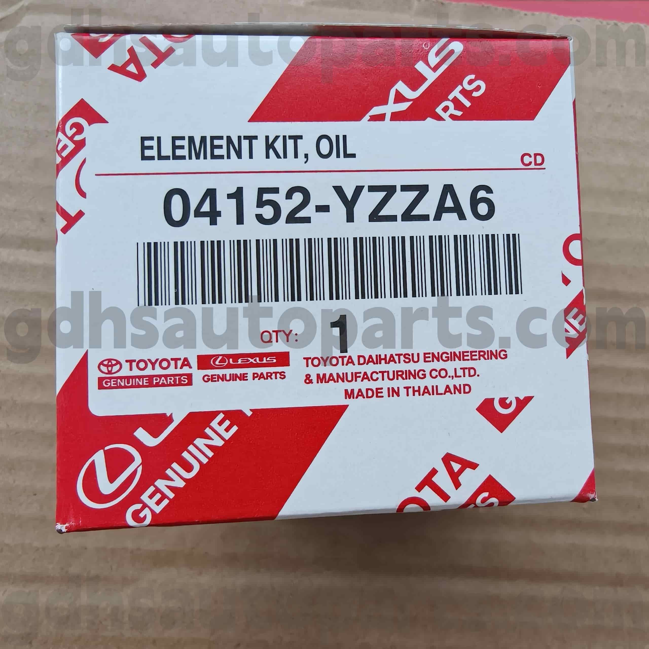 04152-Yzza6 Toyota Benetako piezak olio iragazkia xasis ez. ZRE18 # ZGR2 # Z