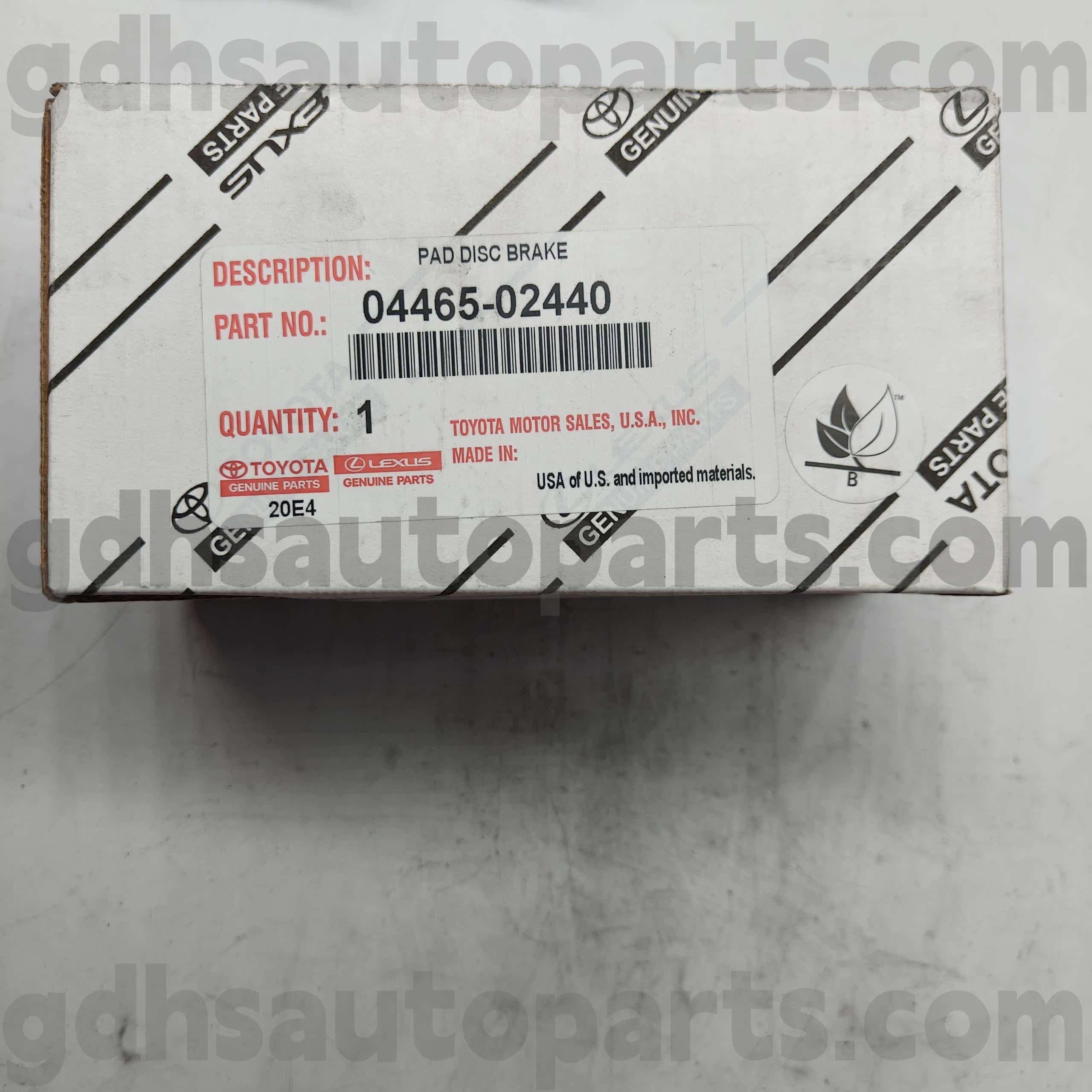 04465-02440 Toyota Benetako piezak Aurreko balazta pads segutik, Tundra Chassis Ez. USK65