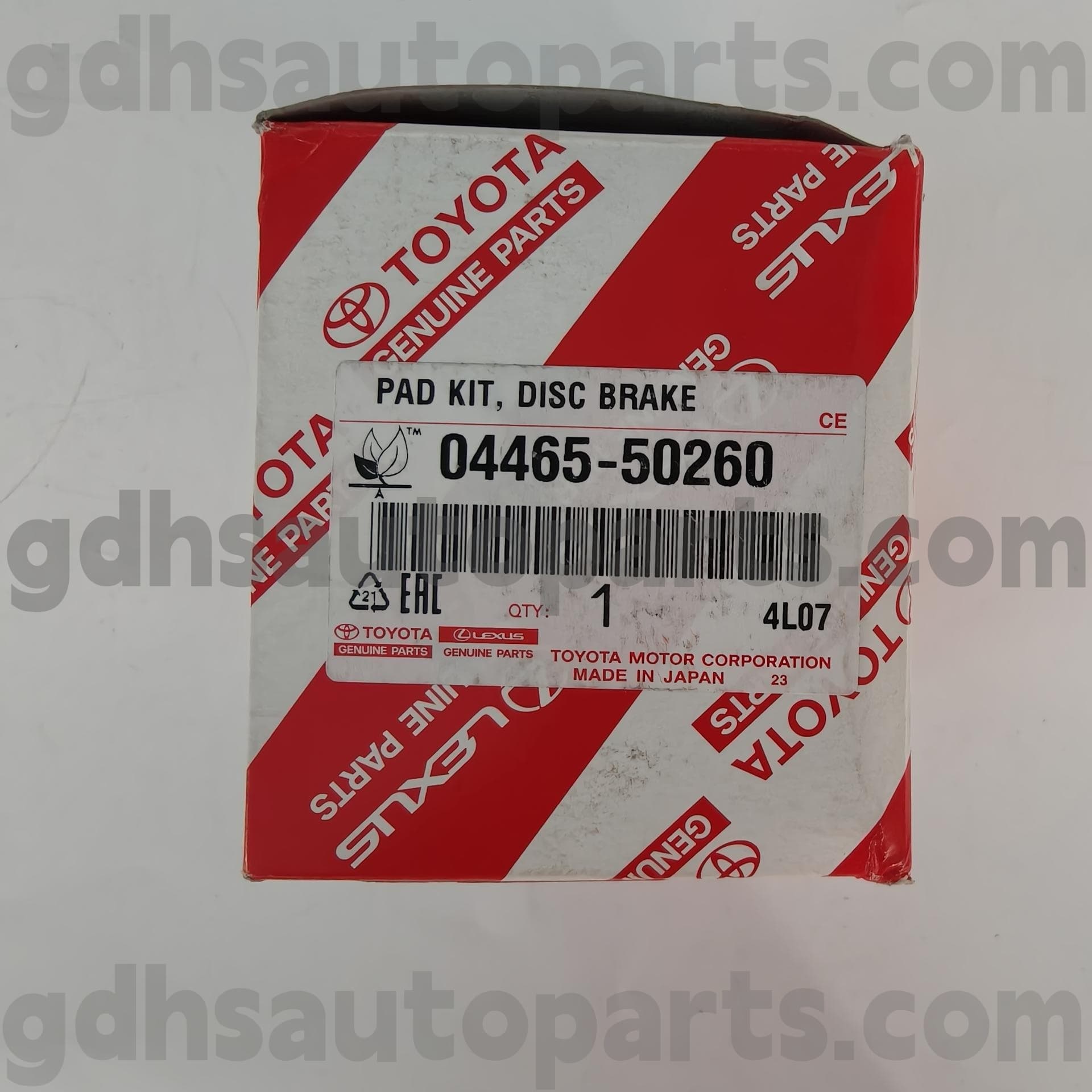04465-50260 Toyota Benetako piezak Balazta aurrealdeko Pads LS460 / 460L, LS600H / 600HL Xassis Ez. USF4 # UVF4 #