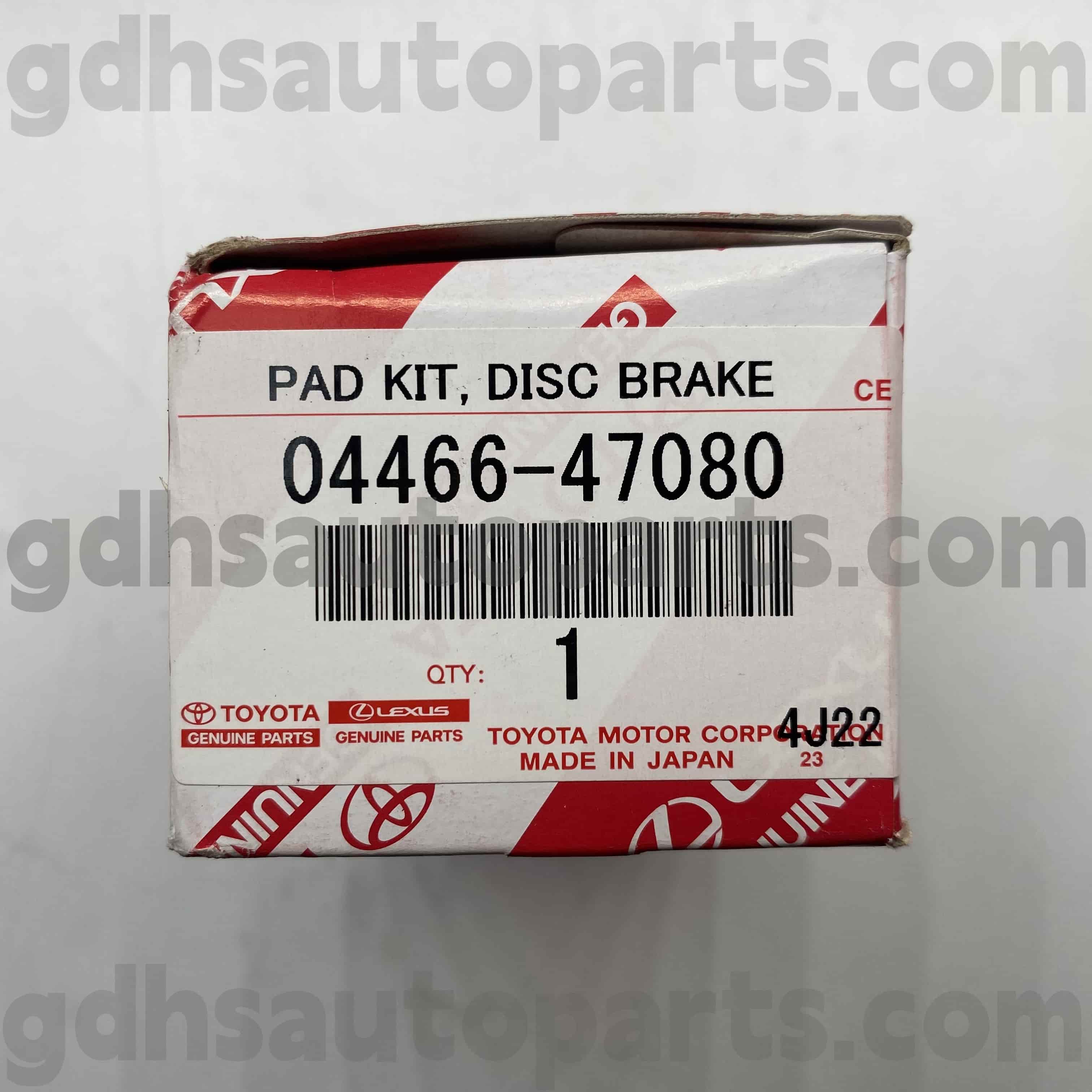 04466-47080 Toyota Benetako piezak Atzeko balazta-pastelak korola, auris, prius chassis zk. ZRE182 ZRE181