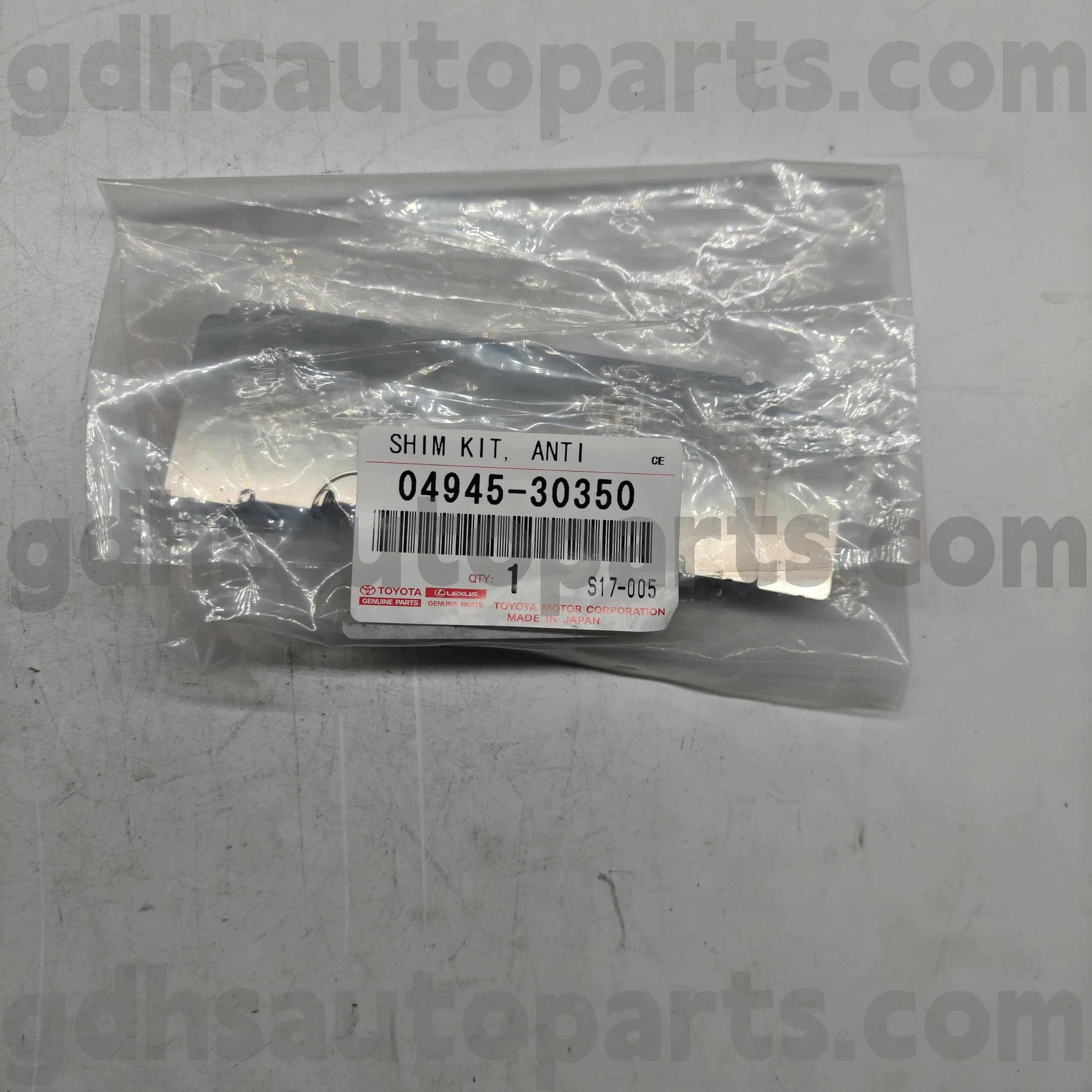 04945-30350 Toyota Benetako Piezak Balazta Soinu Isolamendu Pads Lexus IS250 / 350, RC350300H / 200T, GS serieko xasis ez. GSE22 GRS190 G