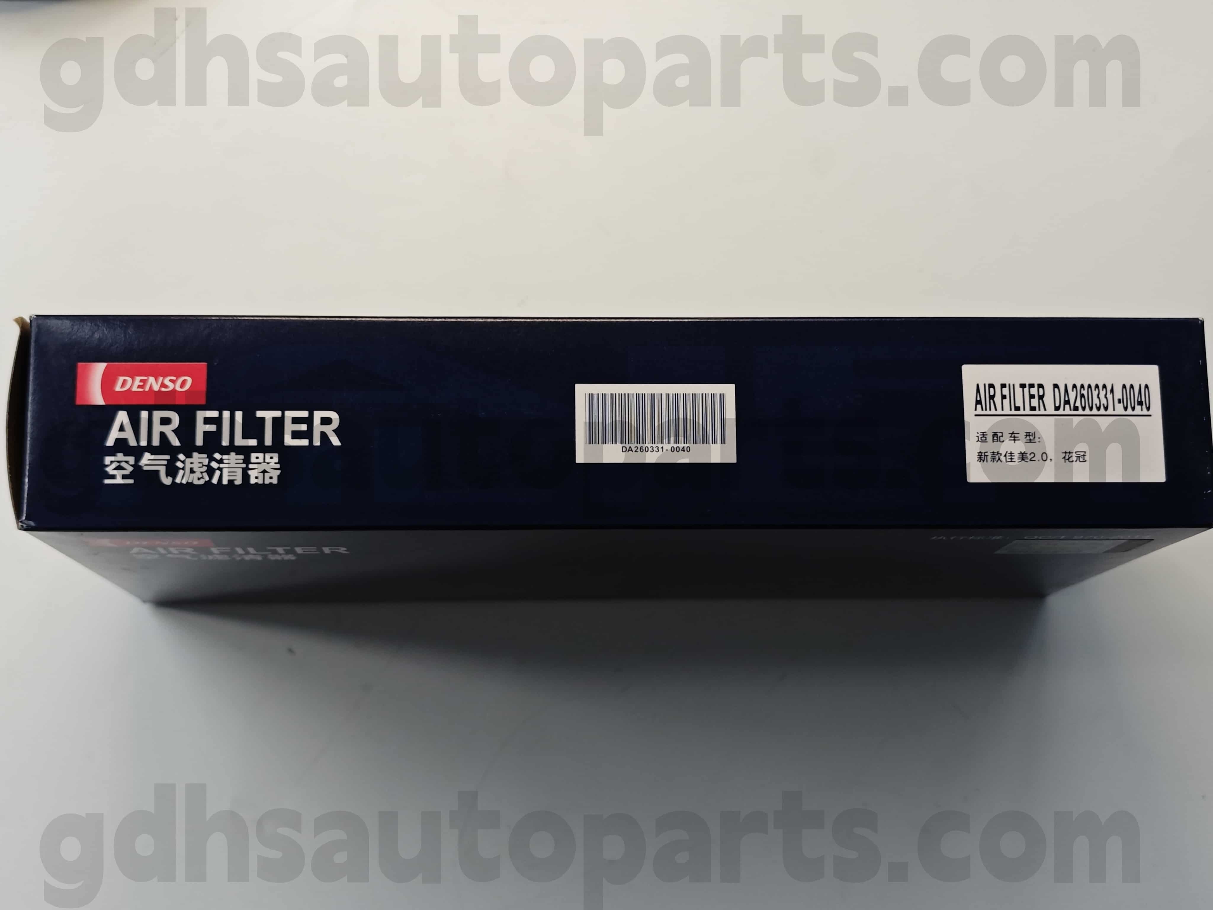 DA260331-0040 Toyota Benetako piezak Aire iragazkia Corolla Chassis Ez. 1ZZFE..ZEZE122 OE Ez. 17801-0D050